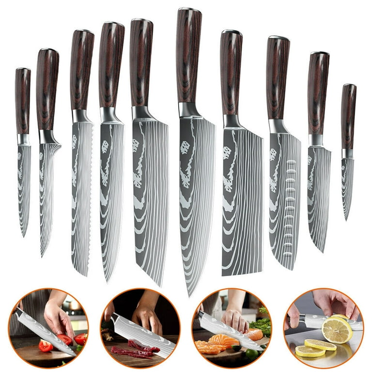 10 Piece Professional Kitchen Knife Set With Ergonomic Resin