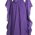 thumbnail image 4 of Guieoi Womens Dresses Long Sleeve Court-Style Asymmetrical Gothic Solid-Color Maxi Dress Maxi Dress Purple M, 4 of 4