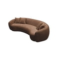 thumbnail image 3 of Miekor Furniture 102" 5-Seater Boucle Sofa Modern Sectional Half Moon Leisure Couch Curved Sofa Teddy Fleece Brown MK6367, 3 of 11