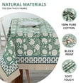 thumbnail image 7 of Ridhi 100% Cotton Hand Block Print Thanksgiving Tablecloth 70"x108" Moss Green, 7 of 7