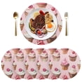 thumbnail image 4 of Round Grid Placemat ,One Sizex1, Round Placemat, PVC Plate Mat，15.4 Inch Non-Slip and Heat Resistant, Table Placemat, Dining Room Placemat Pink Cupcake, 4 of 7