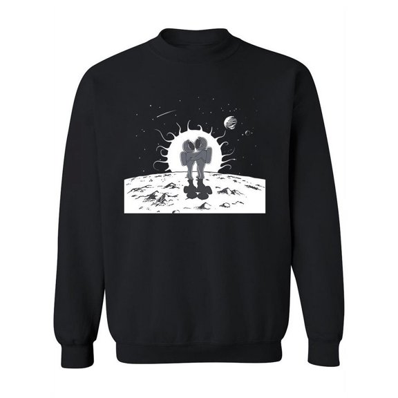 Astronauts Hugging On The Moon Sweatshirt Women -Image by Shutterstock, Female Large