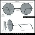 thumbnail image 3 of Kids Size Retro Iconic Hippie Round Circle Lens Metal Rim Sunglasses Silver - Black, 3 of 8