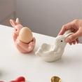 thumbnail image 5 of 1 Egg Tray Clearance! Ceramic Egg Cup Ceramic Rabbit Egg Cup Creative Ceramic Bunny Egg Cup Holder Porcelain Egg Cup for Soft Boiled Egg Home Decor Kitchen Utensils Easter Bunny Egg Stand Decoration, 5 of 7