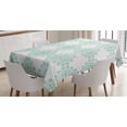 thumbnail image 1 of Ambesonne Aqua Tablecloth Rectangular Table Cover, Line Stripes Bold and Thin, 60"x84", Seafoam White, 1 of 3