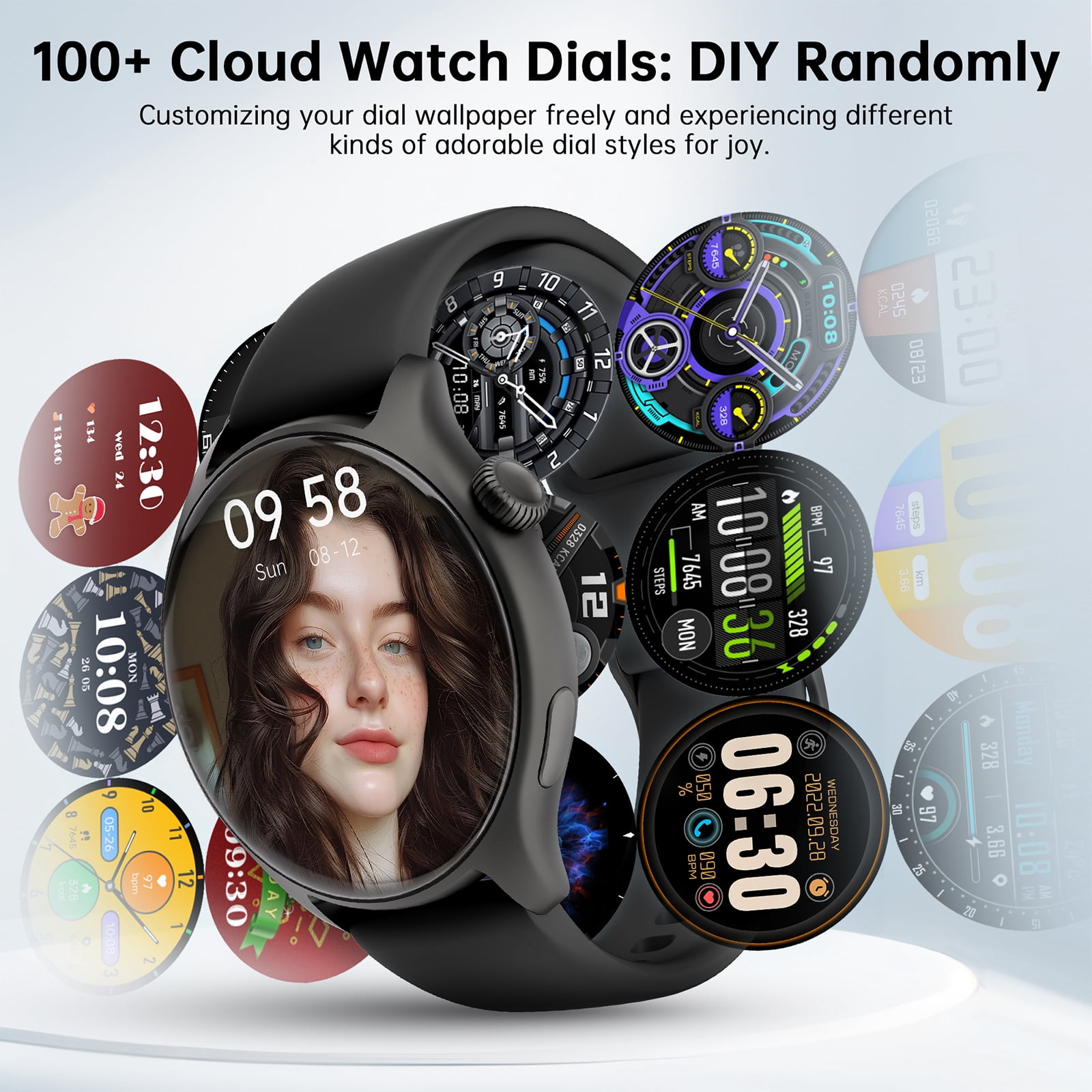 2026 NEW Smart Watch, 1.43" AMOLED Full Touch Screen SmartWatch for Men Women's, Answer/Dial Calls, 120 Sports Modes, IP68 Waterproof, Fitness Tracker Military Smartwatch for Android IOS, Gifts