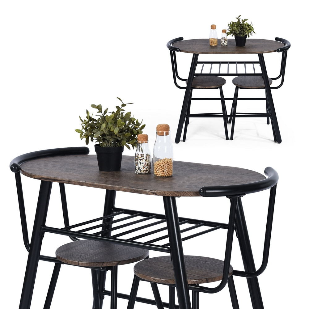 Private Jungle 3 Piece Dining Table Set Breakfast Nook Dining Table with Two chairs, Dining Room Table Set Kitchen Table Set Private Jungle 3 Piece Dining Table Set Breakfast Nook Dining Table with Two chairs, Dining Room Table Set Kitchen Table Set