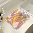 thumbnail image 4 of Yayeee Drying Mat for Kitchen Counter Dishes Microfiber Coffee Decorative Pad, Purple Retro Rainbow, 4 of 9