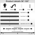 thumbnail image 4 of HEI! DEAR 1" Matte Black Round Ball Adjustable Single Curtain Rod for Windows,36-120", 4 of 7