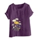 thumbnail image 4 of Camiseta suelta informal de verano con cuello redondo y manga corta con estampado de flores para mujer OAVQHLG3B Store  lin121212, 4 of 4