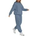 thumbnail image 6 of Womens 2 Piece Outfits Hoodie Sweatsuit Sets Over Sized Sweatshirt Baggy Fall Fashion Sweatpants with Pockets, for Winter Lounge and Casual Activities,Royal Blue,L, 6 of 7