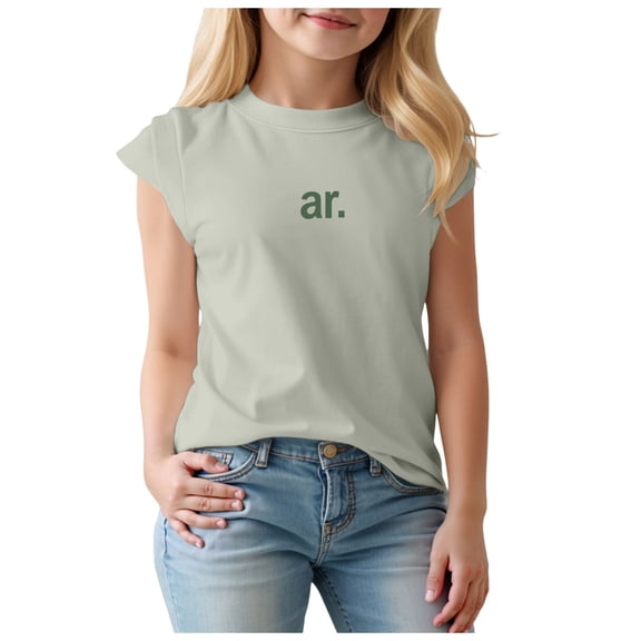 Gubotare Kids Blouses Girls Girls Short Sleeve Summer T-Shirts Casual Tee Tops Blouse Size 3T 4T (Light Green,3-4 Years)