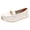 White, variant on Women's Platform Loafers Fashion Metal Chain Stitching Leather Slip on Thick Soft Sole Walking Shoes for Daily Work Business Blue Size 10