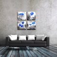 thumbnail image 5 of Canvas wall art for kitchen Simple Life Black and white landscape cyan blue flowers wall Decor for bedroom Artwork 12" x 12" 4 Pieces Framed Canvas Prints Ready to Hang or living room Home Decoration, 5 of 6