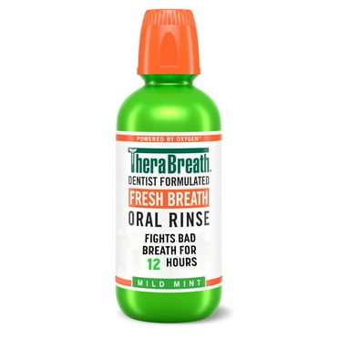TheraBreath Fresh Breath Mouthwash, Mild Mint, Alcohol-Free Mouthwash for Adults, 16 fl oz