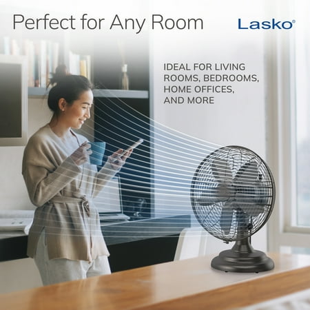 Lasko 12-In. Classic Metal Table Fan - Bronze
