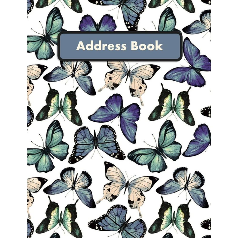 Address Book Large Print Butterfly Design Large Telephone Address