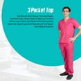 thumbnail image 3 of ACTIVE UNIFORMS Men Scrub Set Medical Scrub Top and Pants (Hot Pink, 5X-Large), 3 of 6
