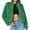 C-Green339, variant on Jackets For Women Crop Top Fluffy Coat Long Sleeve Round Neck Open Front Thick Jacket Casual Solid Color Cozy Outerwear