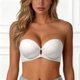 thumbnail image 2 of Mokibras Strapless Bra for Women, Wireless Front Closure Push up Padded Non Tube Jelly Bra, Invisible Strapless Bras with Detachable Shoulder Straps, 2 of 5
