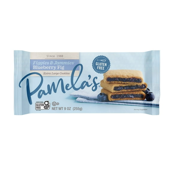 Pamela's Products Gluten Free Figgies & Jammies Cookies, Blueberry and Fig, 9 Ounce (Pack of 6)