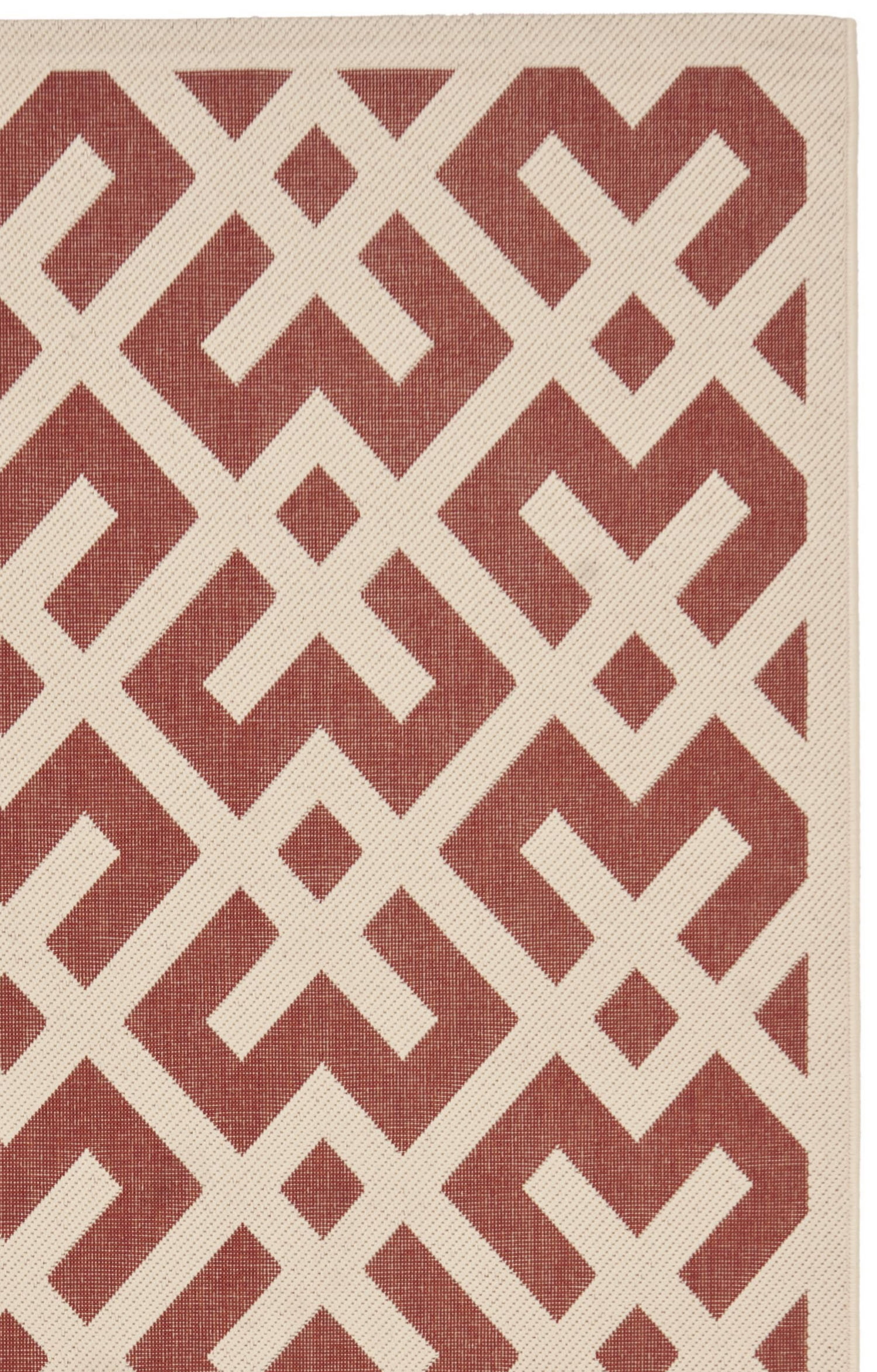 Safavieh Courtyard Alvin Geometric Indoor/Outdoor Runner Rug, Red/Bone, 2'3" x 8'