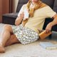 thumbnail image 5 of Balery Ducky Pantalones cortos de pijama de punto de algodón para hombre con cinturilla y bolsillos-Large, 5 of 6