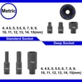 thumbnail image 4 of Stark USA 1/4" Drive 53PC Impact Socket Set, 6 Point, SAE & MM Combination Set, 3/16" - 9/16" & 4mm - 15mm, Deep & Shallow Kit, Includes Adapters, Extension Bar, Impact Universal Joint, CrMo Steel, 4 of 9