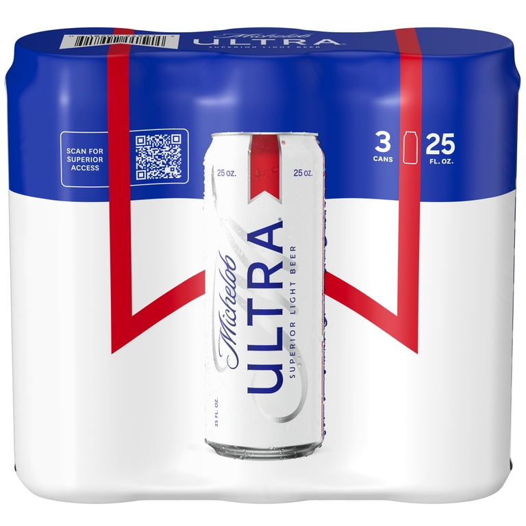 Michelob ULTRA Superior Light American Lager Beer, 3 pack 25 fl oz