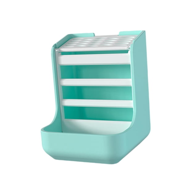 Jaula dispensadora de heno para conejos y cobayas, accesorios multifunción 2 en 1 azul