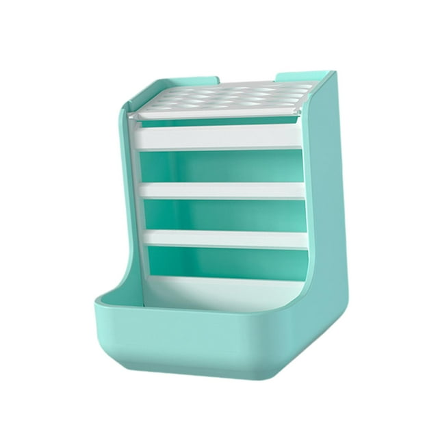 DimyFew Rabbit Hay Feeder Grass Rack Bunny Feeder Cage Hay Racks Food Bowl Dispenser Two-in- PP Structure Suitable for Rabbit Guinea Pig Chinchilla Home Us blue