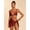 Brown, variant on All-Over Print Beaded Bikini Set With Matching Wrap Skirt - Beach Swimsuit for Women