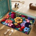 thumbnail image 5 of Carpet Floral Velvet Door Mat Luxe Wool Rug for Entryway Bathroom Dirt Durable, 5 of 5