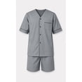 thumbnail image 5 of Up2date Fashion Men's Woven Short Sleeves Pajama Set with Shorts Lightweight Loungerwear, 5 of 6