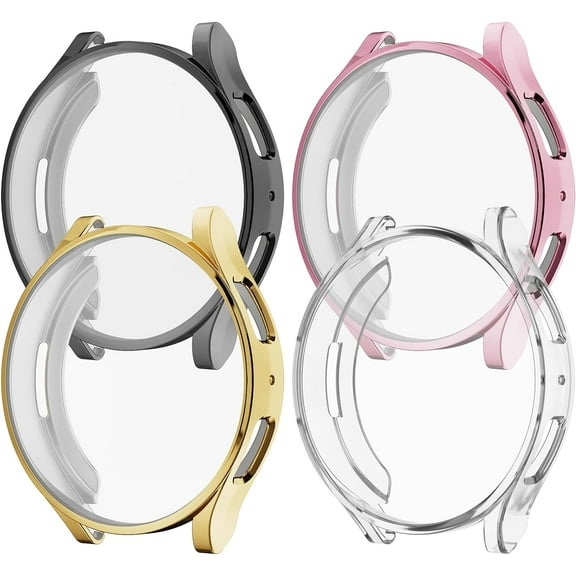 XIHAMA [4-Pack] for Samsung Galaxy Watch 6/7 40mm Screen Protector Case, Protective Soft TPU Face Cover Replacement Bumper Accessories for Galaxy Watch 6/7 40mm 44mm Women Men