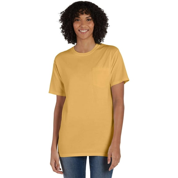 Hanes Mens ComfortWash Garment Dyed Short Sleeve Pocket Tee, 2XL, Artisan_Gold
