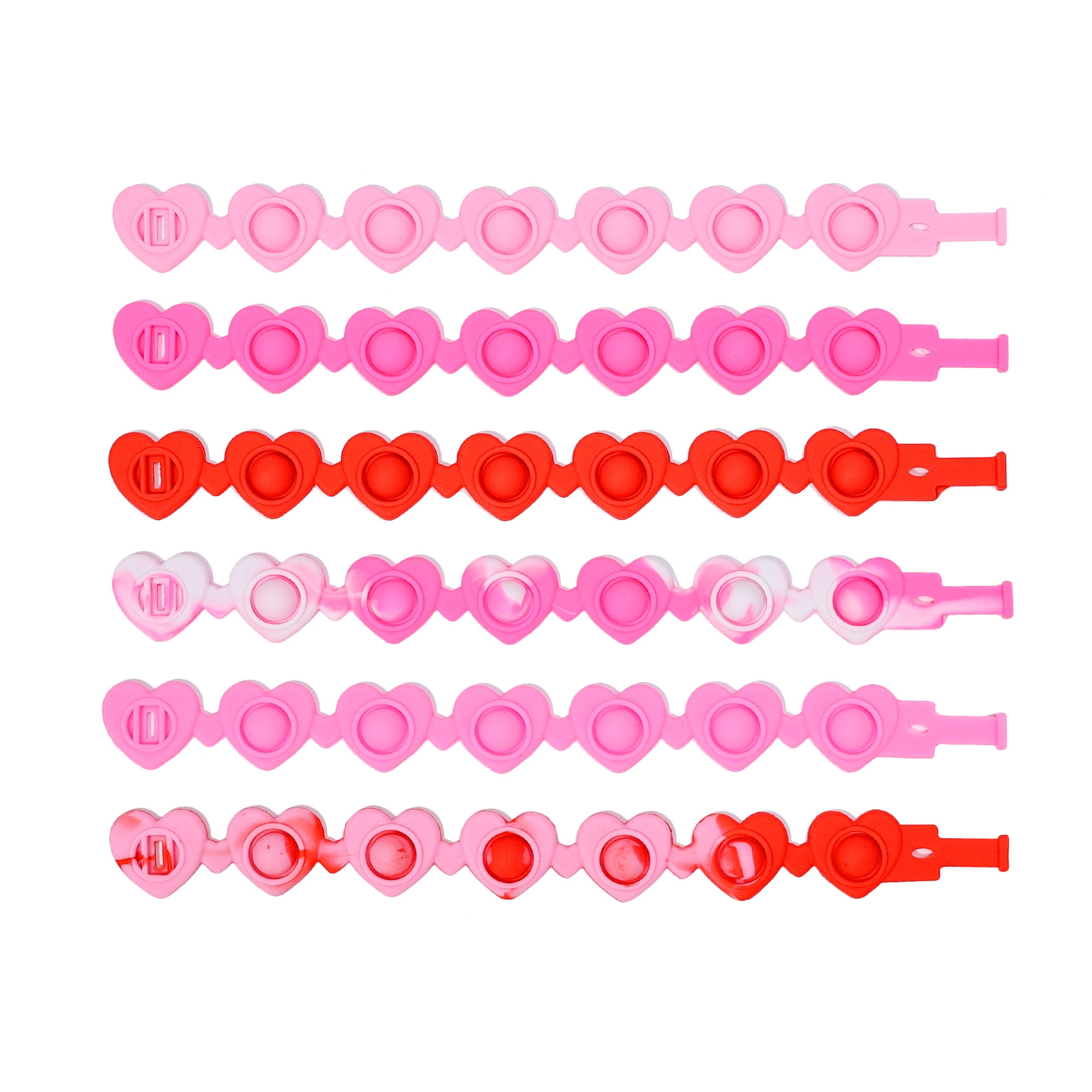 Pop Bracelet Fidget Toy Pack Love Heart Fidget Popper Bracelet Stress