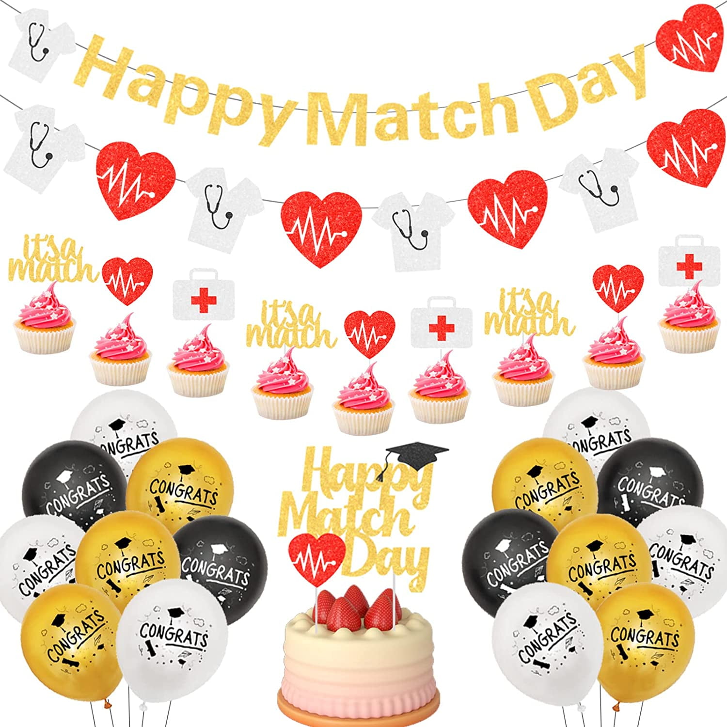 Match Day 2023 Decorations Happy Match Day Banner Cake Topper It’s A