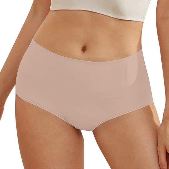 Alun Women's Period Panties Comfortable Sports Breathable Panties Elastic High Waisted Everyday Underwear Simple Pure Soft Lightweight Daily Briefs for Ladies Rose Gold XL
