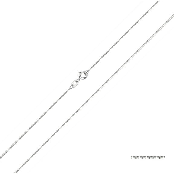 Elegant 9k White Gold Women Box Chain - 16 inch