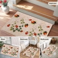 thumbnail image 5 of 2x3 Ft Entryway Area Rug, Ladybugs Eucalyptus Leaves Kitchen Rug Runner Washable Floor Mat, Spring Botanical Vintage Non Slip Indoor Door Mat Throw Carpet for Bathroom Living Room Bedroom, 5 of 8