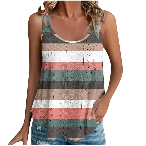 Aofany Womens Fashion Cami Tops Backless Vest for Women Strappy Flowy Tank Top Swing Vest Beach Summer Tops Cute Printed Tanks