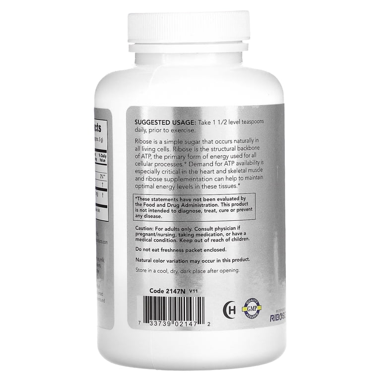 Poudre De D-Ribose 100% Pure Qualité Pharmaceutique - EVEREST NUTRITION énergie Endurance