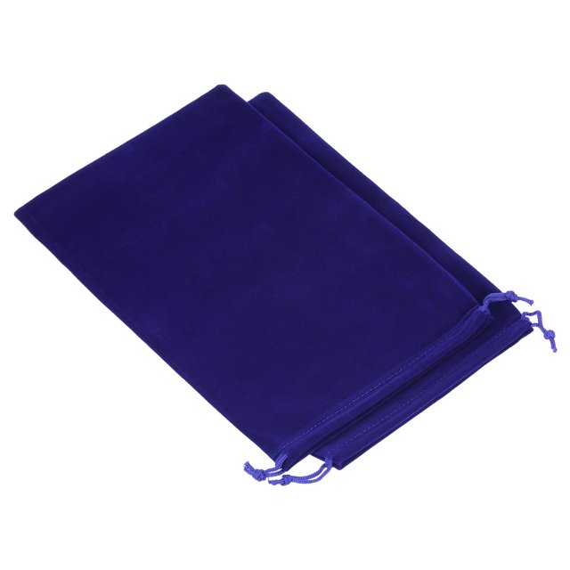 Unique Bargains 30x20cm Microfiber Pouch, 2Pcs Soft Storage Drawstring Gift Bag, Dark Blue
