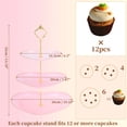 thumbnail image 2 of Unique Bargains 3-Layer Heart Shaped Cupcake Stand Pink Glod Tone, 2 of 6