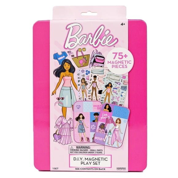 Set de juego magnético Barbie D.I.Y. 75 piezas con 3 muñecas magnéticas