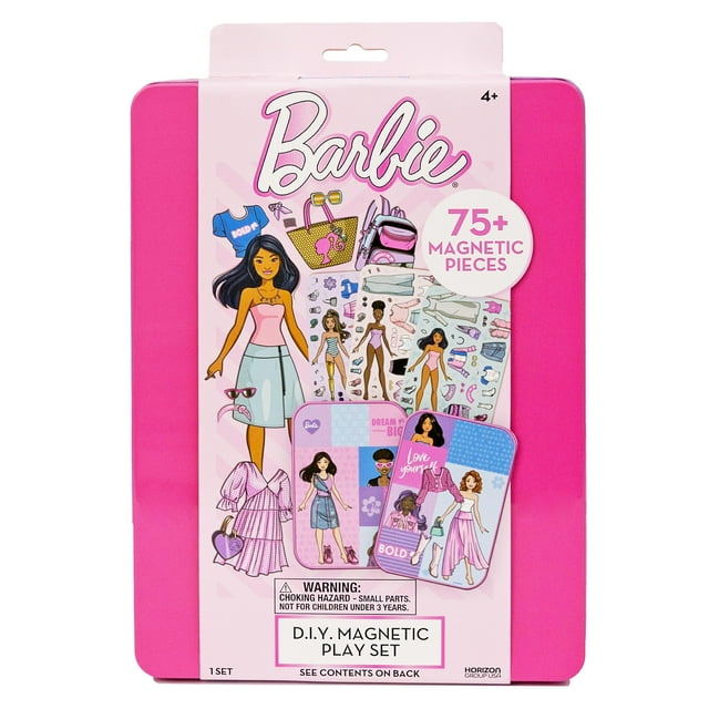 Set de juego magnético Barbie D.I.Y. 75 piezas con 3 muñecas magnéticas