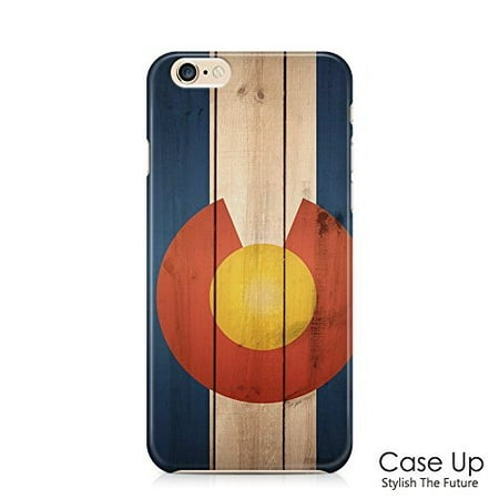 Ganma Colorado US State Flag Snap On Hard Phone Case For iPhone 6 (4.7inch) (Wood Background