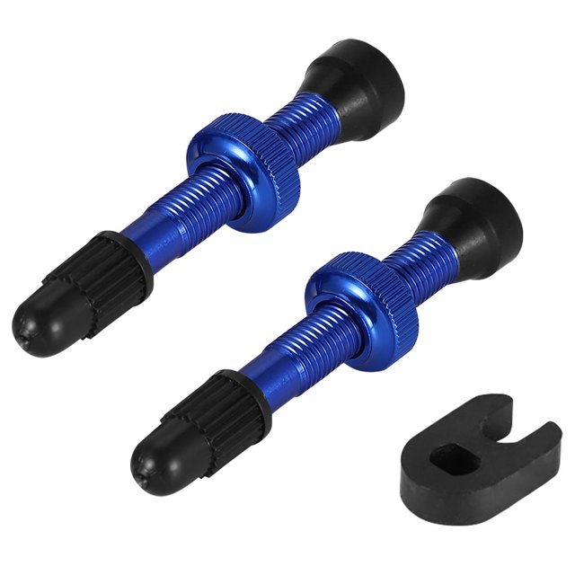 Yuarrent De válvulas sin cámara para bicicleta de montaña, aleación de carretera, núcleo de goma de cobre, boquilla de vacío de Color sólido, Ciclismo Azul 58 mm Yuarrent OD000751-06