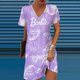 thumbnail image 3 of Vestidos formales con estampado de princesa Barbie para mujer, vestidos de verano con escote en V, vestidos bohemios para mujer, ropa femenina, vestido de fiesta, 3 of 5